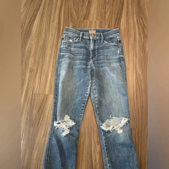 MOTHER the vamp fray crazy like a fox women’s distressed jeans size 25 - Picture 7 of 11